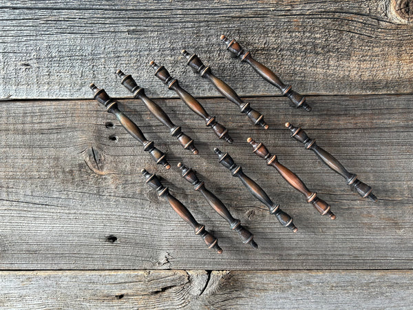 Individual Vintage Japanese Dark Brown Metal Cabinet Pulls