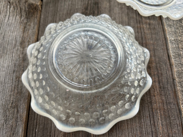 Individual Vintage Fenton Moonstone Hobnail Bowl