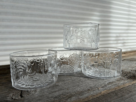 Vintage Set of 4 Iittala Flora Small Glasses