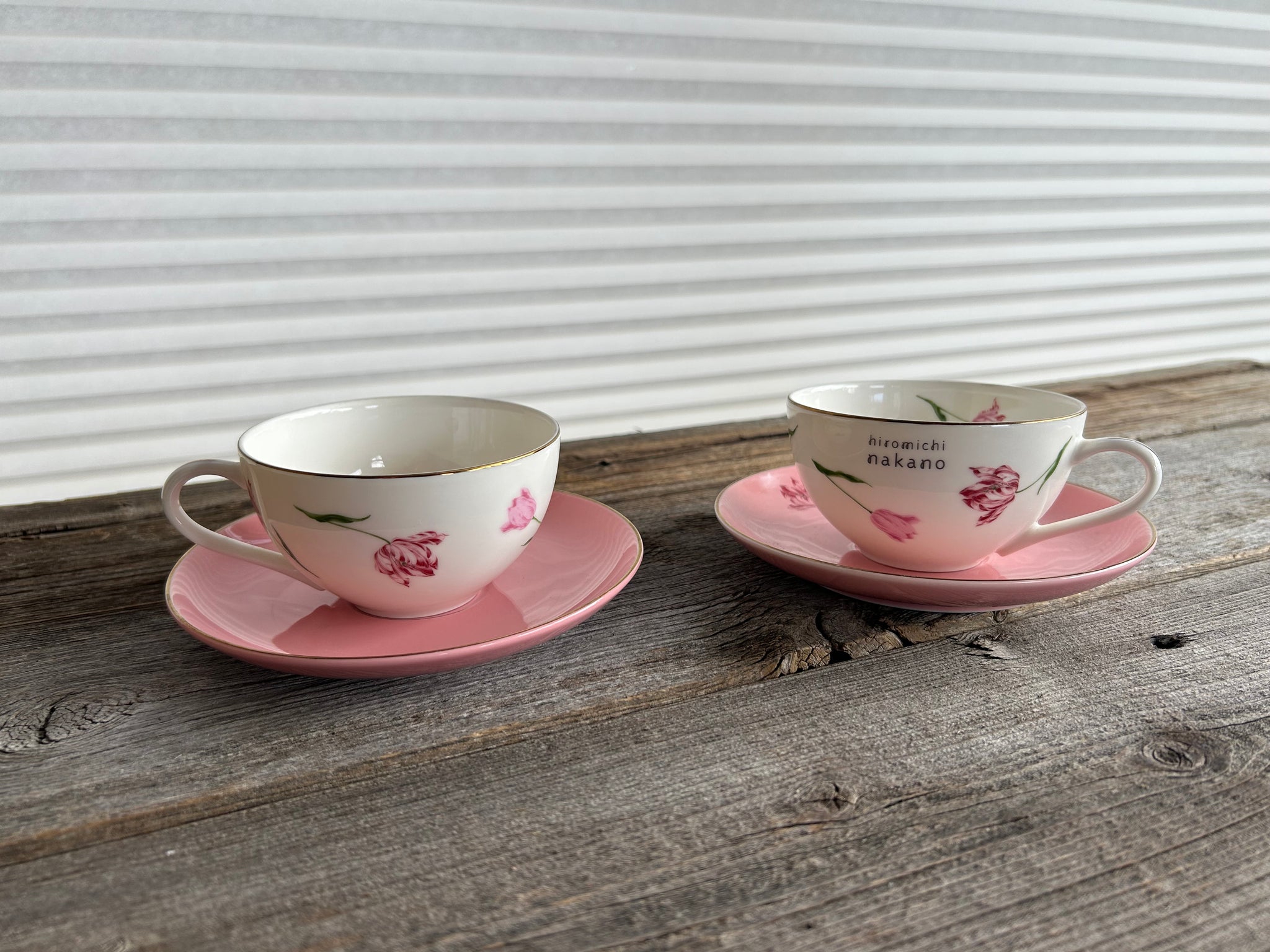 Vintage Set of 2 Hiromichi Nakano Teacups (4-pieces)