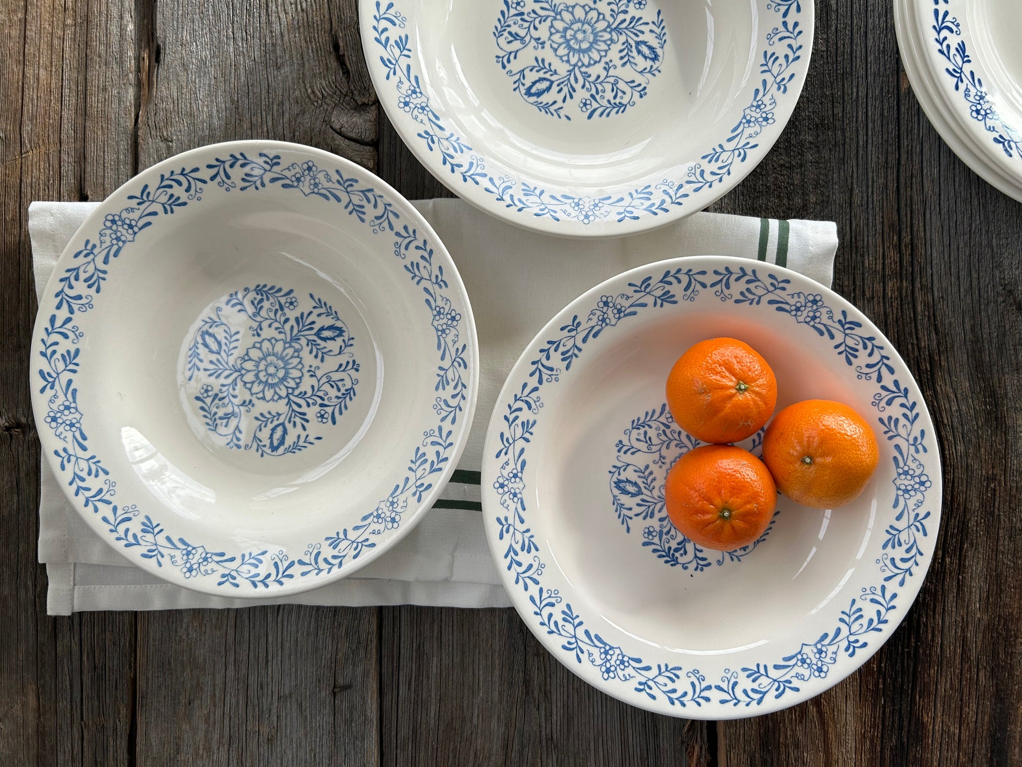 Vintage Oxford OXF5 Blue Floral Soup/Pasta Bowl