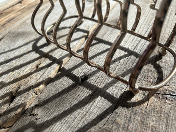 Vintage Silver Patina-ed Toast Rack