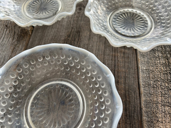 Individual Vintage Fenton Moonstone Hobnail Bowl