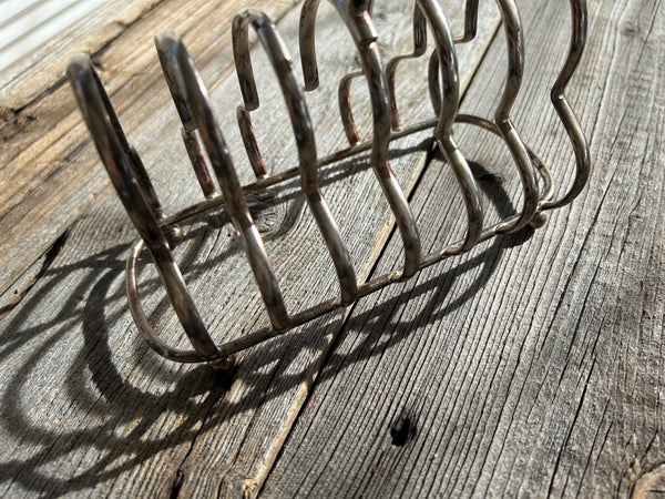 Vintage Silver Patina-ed Toast Rack