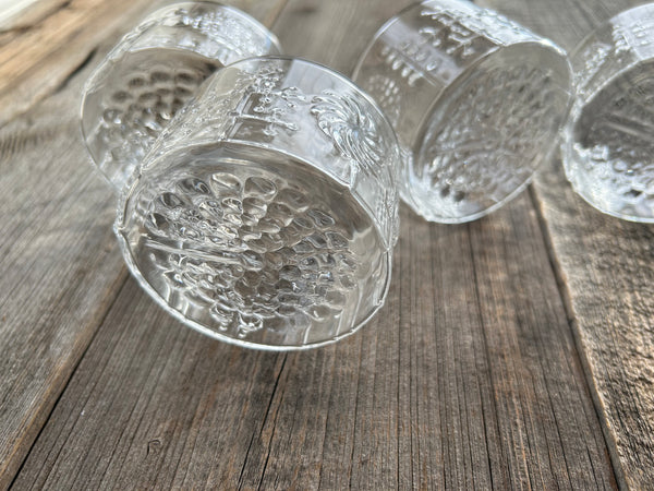 Vintage Set of 4 Iittala Flora Small Glasses