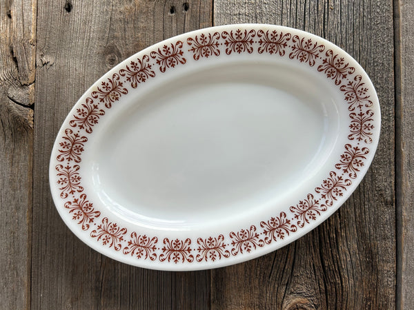 Vintage Anchor Hocking Copper Filigree Serving Platter