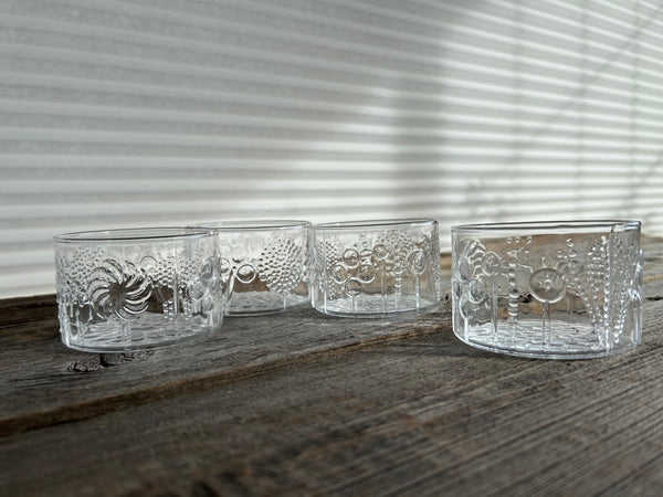 Vintage Set of 4 Iittala Flora Small Glasses