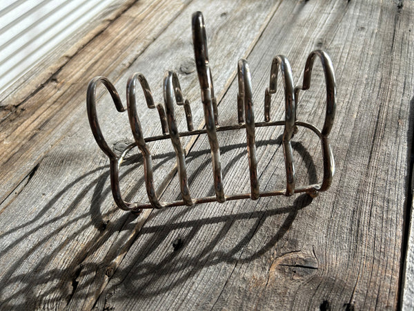 Vintage Silver Patina-ed Toast Rack