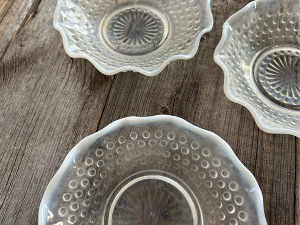 Individual Vintage Fenton Moonstone Hobnail Bowl