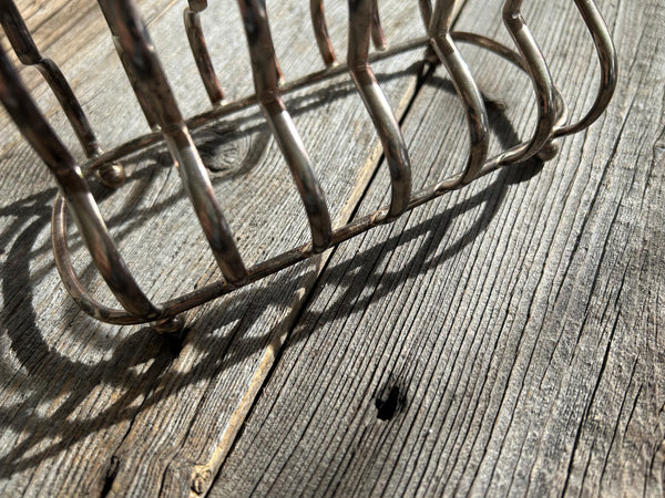 Vintage Silver Patina-ed Toast Rack