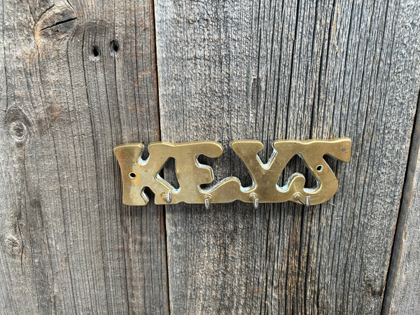 Vintage Brass Key Hook Wall Mount