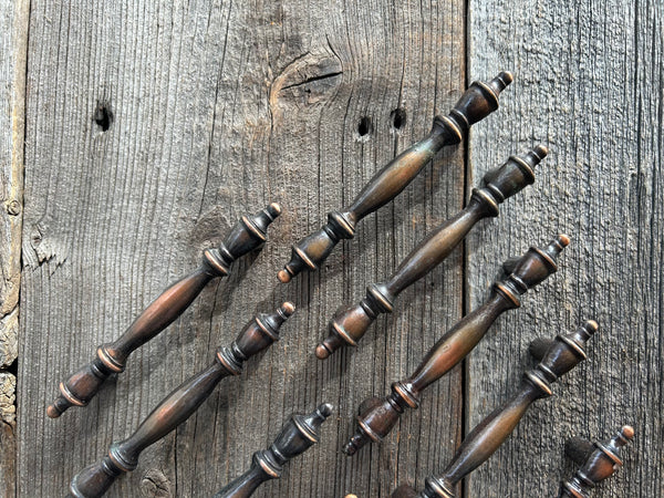 Individual Vintage Japanese Dark Brown Metal Cabinet Pulls