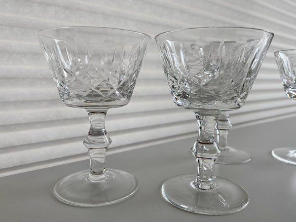 Vintage Set of 2 Crystal Champagne Coupe Glasses