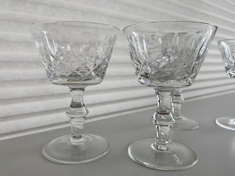 Vintage Set of 2 Crystal Champagne Coupe Glasses