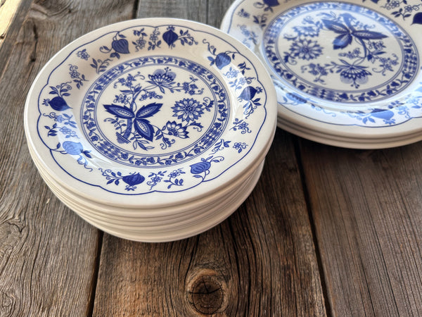 Vintage Staffordshire Tableware Blue Onion Plates