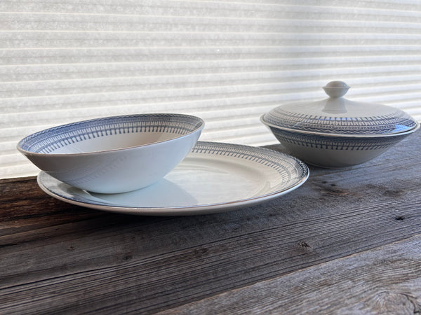 Vintage Ridgway Venetian Large Serving Bowl - With Lid