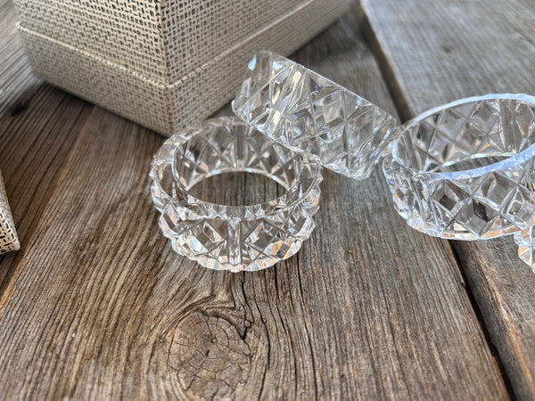 Vintage Set of 4 German Crystal Napkin Rings