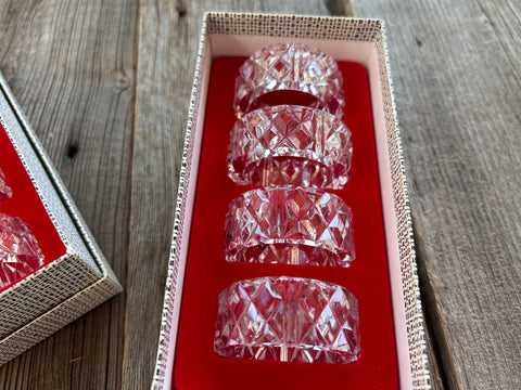 Vintage Set of 4 German Crystal Napkin Rings