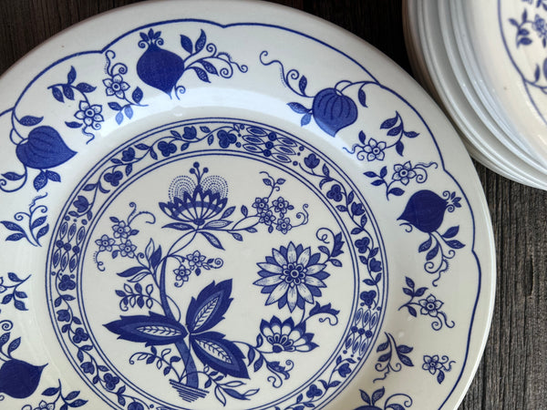 Vintage Staffordshire Tableware Blue Onion Plates