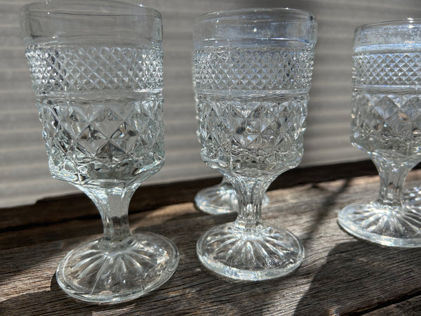 Set of 6 Vintage Anchor Hocking Wexford Goblet Glasses