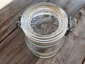 Vintage Italian Floral Motif Glass Jar