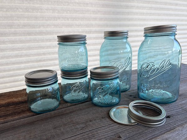 Brand New Ball Collectors Limited Edition Blue Glass Jars