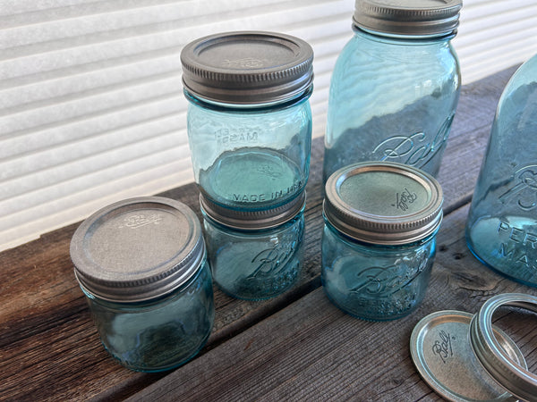 Brand New Ball Collectors Limited Edition Blue Glass Jars