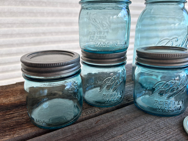 Brand New Ball Collectors Limited Edition Blue Glass Jars