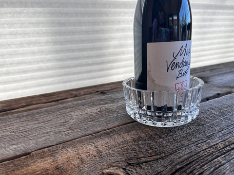 Vintage Cristal D'Arques Wine Bottle Coaster