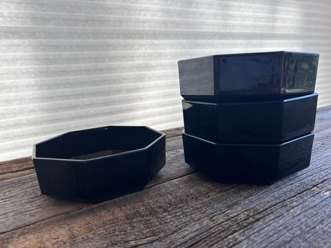 Individual Vintage Arcoroc Black Octime Bowl