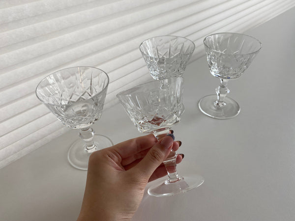 Vintage Set of 2 Crystal Champagne Coupe Glasses