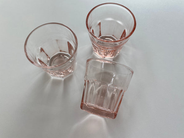 Vintage Set of 3 Pink Glasses