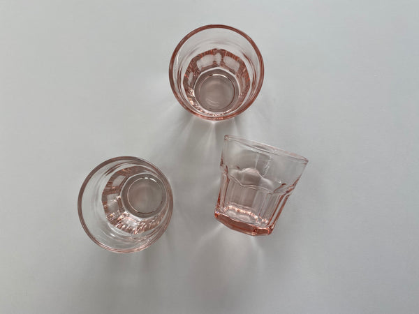 Vintage Set of 3 Pink Glasses