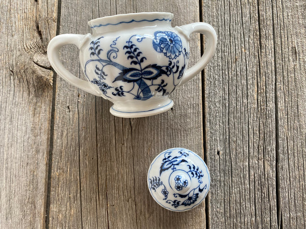 Vintage Blue Danube Sugar Bowl With Lid