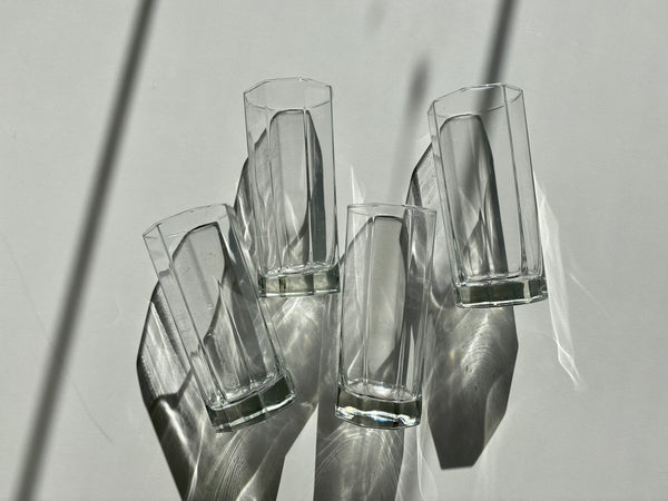 Set of 4 Vintage Small Tall Octime Glasses (300ml)