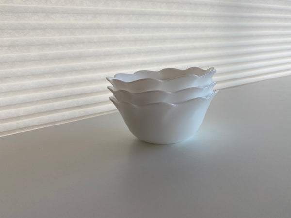 Individual Vintage Arcopal White Dessert Bowls