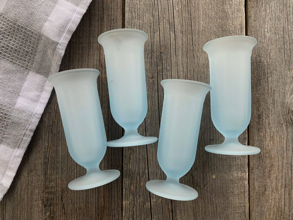 Set of 4 Vintage Pastel Blue Glasses