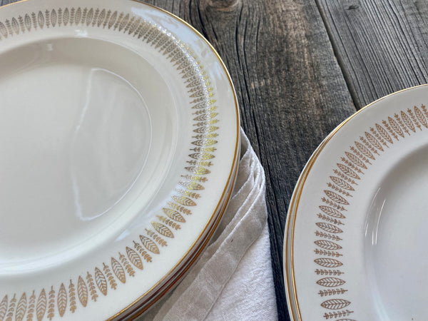 Individual Vintage Royal Knight 22K Gold Leaf Dinner Plates