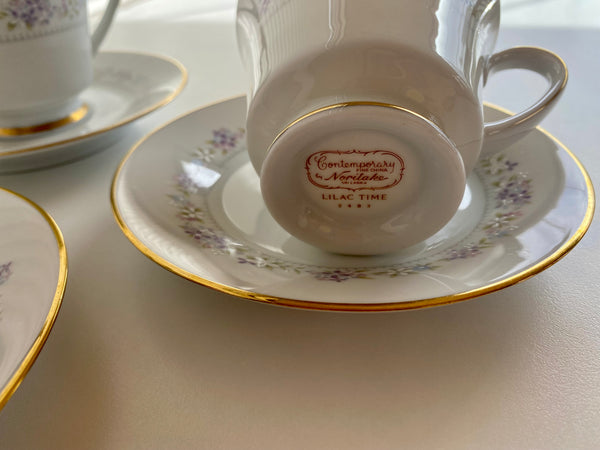 Individual Vintage Noritake Lilac Time Teacup and Saucer (2-Piece)