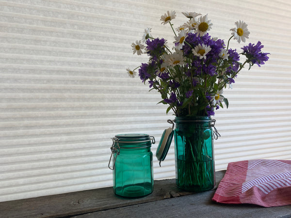 Set of 2 Vintage Green Jars