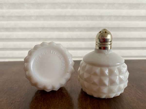 Vintage Milk Glass Made in Japan Salt and Pepper Shaker