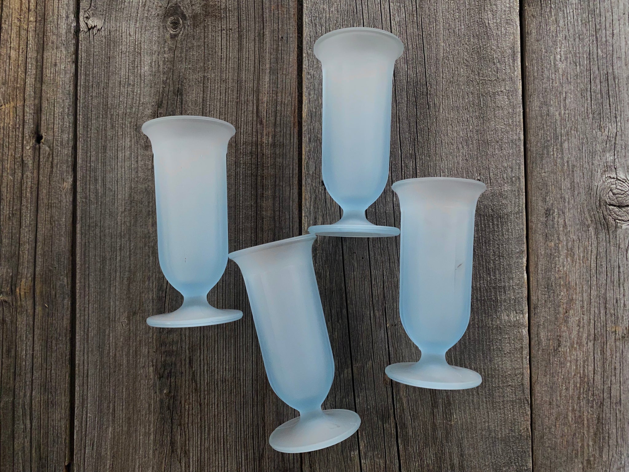 Set of 4 Vintage Pastel Blue Glasses