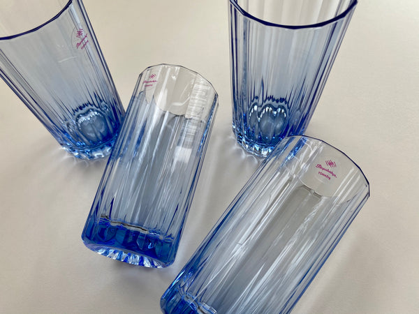 Set of 4 Vintage Pasabahce Blue Glasses