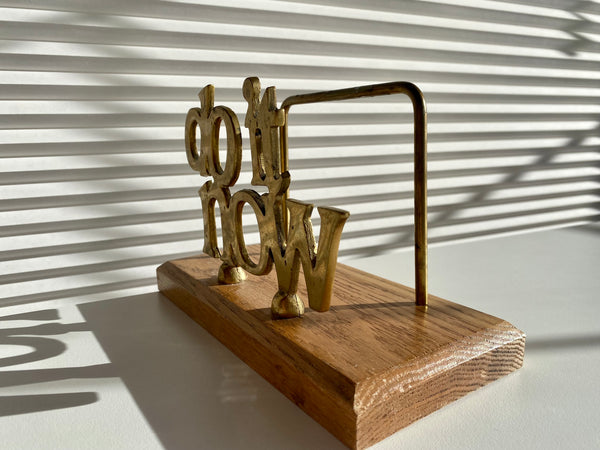 Vintage Brass And Wood Letter Holder/Desk Organizer