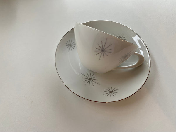 Vintage Aristocrat Japan Crown Star Teacup and Saucer (2-Piece)