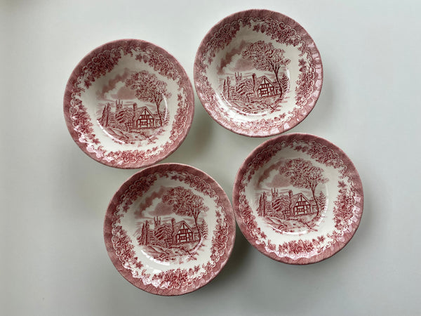 Individual Vintage Churchill The Brook Pink Cereal Bowl