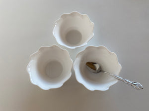 Individual Vintage Arcopal White Dessert Bowls