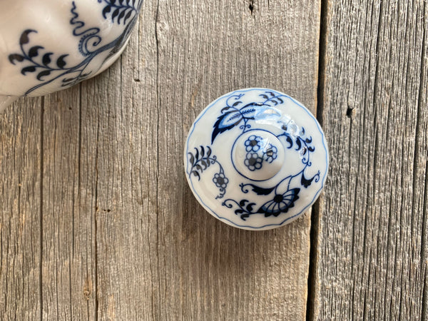 Vintage Blue Danube Sugar Bowl With Lid