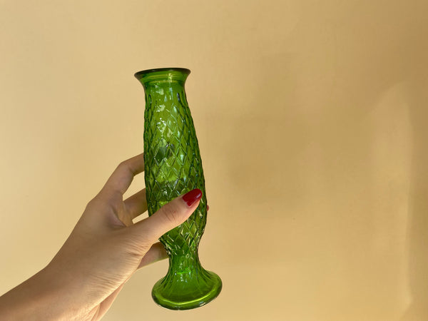 Vintage E.O. Brody Green Glass Vase