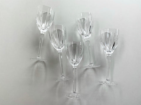 Set of 5 Vintage Mikasa Icicles Crystal Wine Glasses